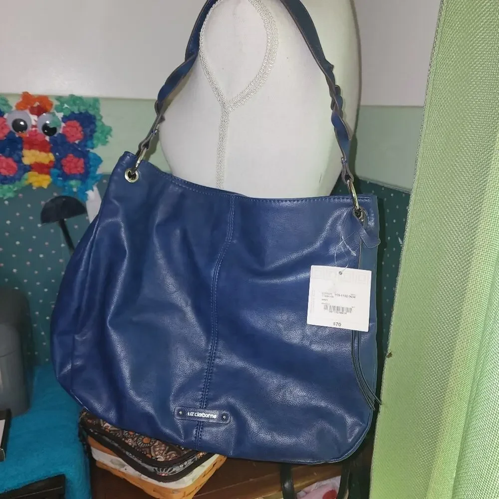 LIZ CLAIBORNE NWT NAVY LC MARA HOBO BAG